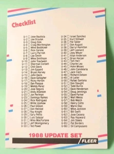 1988 Fleer Update - Checklist #U-132 - Picture 1 of 2