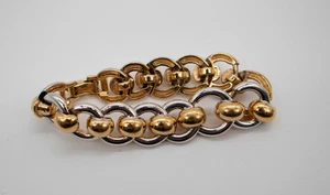 Bracciale vintage Guy LaRoche legato tono oro e argento - Foto 1 di 5