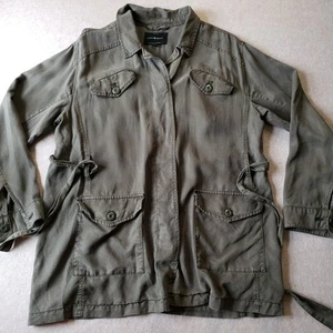 Lucky Brand Womens Utility Jacket Sz M Linen Blend Oversized Chore Shacket - Picture 1 of 13