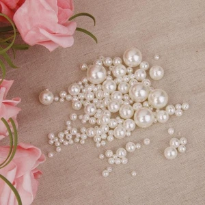 150 Assorted Resin Pearl Beads ABS Loose Spacer For Wedding - Picture 1 of 6