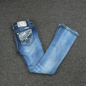 Miss Me Jeans Damen 26 blau Bootcut verziert Pailletten Taschen Stretch MBE6918L - Bild 1 von 10