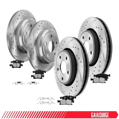 330mm Front Rear Disc Rotors + Brake Pads Fit For Jeep Grand Cherokee 2017-2020 Foto 1 de 4