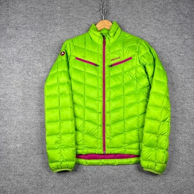 Chaqueta Marmot Mujer Pequeña S Verde Plumón de Ganso Puffer Cremallera Completa Exterior Foto 1 de 4