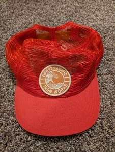 RARE Patagonia Great Pacific Iron Works Trucker Hat Full Mesh Snapback Cap Red - Picture 1 of 5