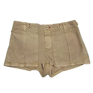 FREE PEOPLE Talla 6 All Yours Micro Mini Pantalones Cortos Caqui Neutro Marrón Utilidad Carga - Imagen 1 de 5