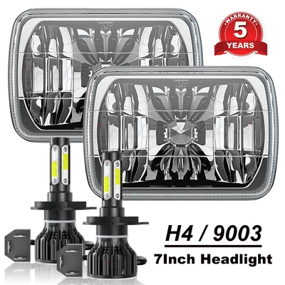 Para For Dodge W150/250/350 D100/150/250/350 Ramcharger Pair 5x7 "7x6" faros LED - Image 1 of 4