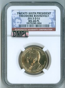 2013 D NGC MS68PL MAC DMPL $1 PRESIDENT ROOSEVELT DOLLAR TOP POP, PROOFLIKE RARE - Picture 1 of 4