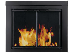 Pleasant Hearth AT-1000 Ascot Small 37.50" x 28" Fireplace Glass - Black