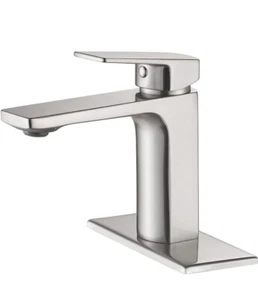 RUMU 1713L Bathroom Faucet Single Handle Brushed Nickel New Sealed - Picture 1 of 4