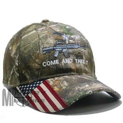 Chapéu boné bandeira americana Come And Take It arma rifle AR15 2ª emenda estrela arma  - Imagem 1 de 4