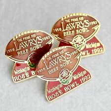1 Vintage LAWRY'S Beef Rose Bowl Enamel Pin - 1988 Michigan USC 1992 Washington