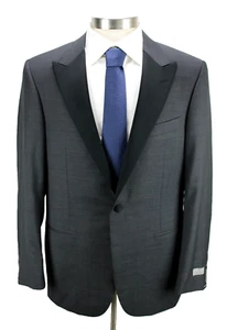 CANALI 1934 Tuxedo Suit 44 L (54 EU) Men's Dark Grey Wool Modern Fit Peak NWT - Picture 1 of 15