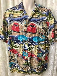 PARADISE FOUND SHIRT VINTAGE Corvettes Route 66 Blue MEDIUM Cars - Picture 1 of 5