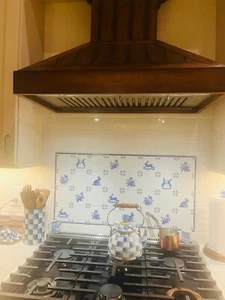 Blau Delfter Blumen und Hasen 6er Set Ofen gebrannte Fliesen 6” x 6” - Bild 1 von 3