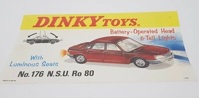 Dinky Giocattoli No. 176, NSU Rop 80 Auto, Negozio Display Sign, Superbo Nr Mint - Immagine 1 di 4