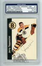 Jerry Toppazzini 1994 Parkhurst Missing Link Autographed Card #1 - PSA/DNA