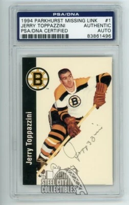 Jerry Toppazzini 1994 Parkhurst Missing Link Autographed Card #1 - PSA/DNA - Image 1 of 2