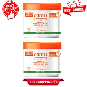 2Pk Cantu Shea Butter Leave-In Conditioning Repair Cream, Intense Moisture 16 oz - Picture 1 of 19