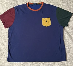 Vintage Polo Ralph Lauren Color Block Pocket T-Shirt 2XL - Bild 1 von 5