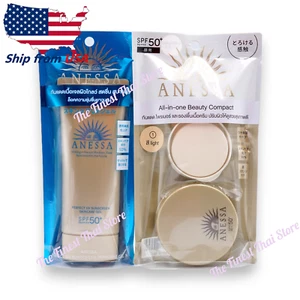 Lot Anessa Perfect Gel Solaire UV + Teinte Naturelle Compacte Beauté Tout-en-un - Photo 1 sur 4