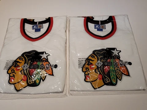 Vintage 1990's Chicago Blackhawks Starter Jersey Size Large New In Bag No Tags Cover