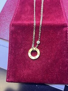 Cartier Love Necklace 18k Yellow  Gold Diamond 0.03 ct - 16” Adjustable to 15”