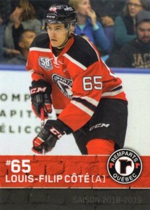 2018/19 Quebec Remparts - LOUIS-FILIP COTE [Riviere-du-Loup 3L] LNAH