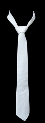 Corbata de cuero blanca para hombre corbata de cuero genuino hecha a mano corbata de fiesta Foto 1 de 4