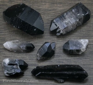 Black Smoky Elestial Quartz CRYSTALS Arkansas Double Terminated Grounding Stones - Picture 1 of 93