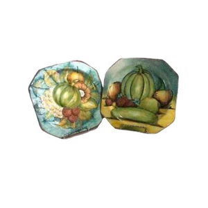 Talavera Clay Folk Art Pottery Plates Featuring Fruit-Handcrafted Mexico Vintage - Picture 1 of 4