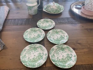 Vintage Royal Crown Derby England Aves pattern 5 side plates Asiatic pheasants - Picture 1 of 9