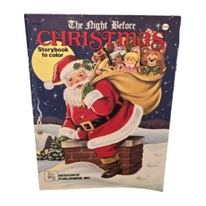 Vintage Night Before Christmas Malbuch Geschichtenbuch USA Weihnachten Urlaub - Bild 1 von 12