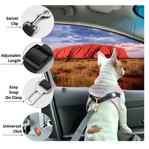 ADJUSTABLE CAR DOG SEAT BELT SAFETY VEHICLE HARNESS LEAD LEASHES CLIP PET PUPPY - Picture 1 of 5