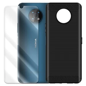 Heavy-Duty Clear HD Screen Protector Carbon Fiber TPU Case for Nokia G50 TA-1390 - Picture 1 of 1