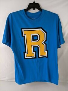 Riverdale Archie Shirt Mens XL Blue Andrews 9 Short Sleeve Yellow Cotton Tee New