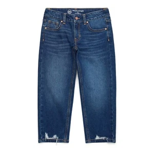 Wonder Nation Girls Fashion Straight Leg Dark Wash Demin Jeans,Blue, Size 18 - Picture 1 of 3