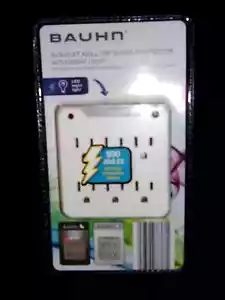 Bauhn 6 Outlet Wall Tap Surge Protector W/Night Light 900J New Sealed - Picture 1 of 2