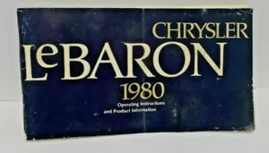 1980 Chrysler LeBaron Operating Instructions And Product Information - Picture 1 of 6