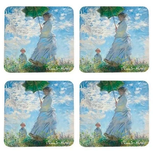 Set de 4 sous-verres Enesco Claude Monet, La Femme à l'ombrelle (10x10cm) - Afbeelding 1 van 2
