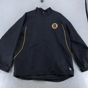 Boston Bruins Reebok Center Ice Jacket Mens XL Lined Black Yellow NHL Hockey - Picture 1 of 10