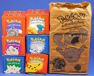 POKEMON 23K BURGER KING 6-CARD SET SEALED 1999 RED & BLUE BOXES - Picture 1 of 23