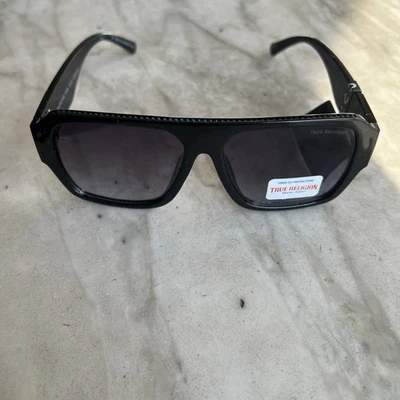 Мужские глянцевые черные пластиковые солнцезащитные очки TRUE RELIGION WORLD TOUR TRM1872-L4B-NS-U - Изображение 1 из 4