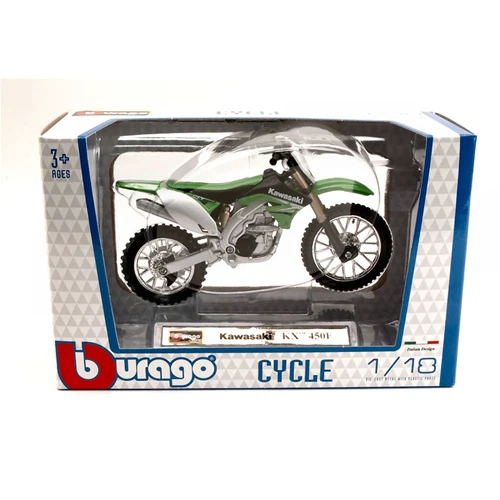 KAWASAKI KX 450F 2010 1:18 Burago Moto Modellino Nuovo - Immagine 1 di 1