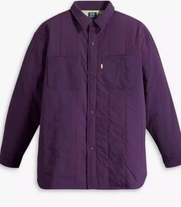 Levis Mens Gold Tab Purple Loose Fit Nylon Jackson Worker Overshirt Jacket S - Picture 1 of 14