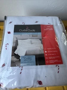 Cuddl Duds Queen Sheet Set CANDY CANES !! - Picture 1 of 8