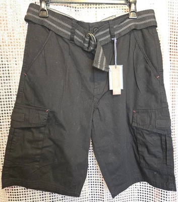 Beverly Hills Polo Club Para hombres Pantalones Cortos Carga Negros Talla 30 Bolsillos Cinturón Nuevo con Etiquetas  Foto 1 de 4