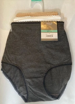 3 PK BRAGAS BRAGAS MUJER SÓLIDAS NEGRAS BLANCAS DESNUDAS TESOROS SECRETOS XXXL/10 Foto 1 de 4