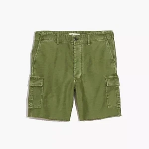 New Madewell Cutoff Cargo Shorts In Green Women's Size 26 - Picture 1 of 7