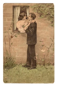 Postmarked 1908 Embossed Romantic Couple Postcard-Germany - Picture 1 of 2