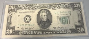 Dramatic Shift Error on 1950B $20 Federal Reserve Note CU Unc Miscut - Picture 1 of 2